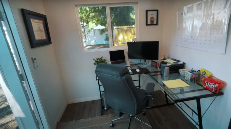 corner desk in small office 