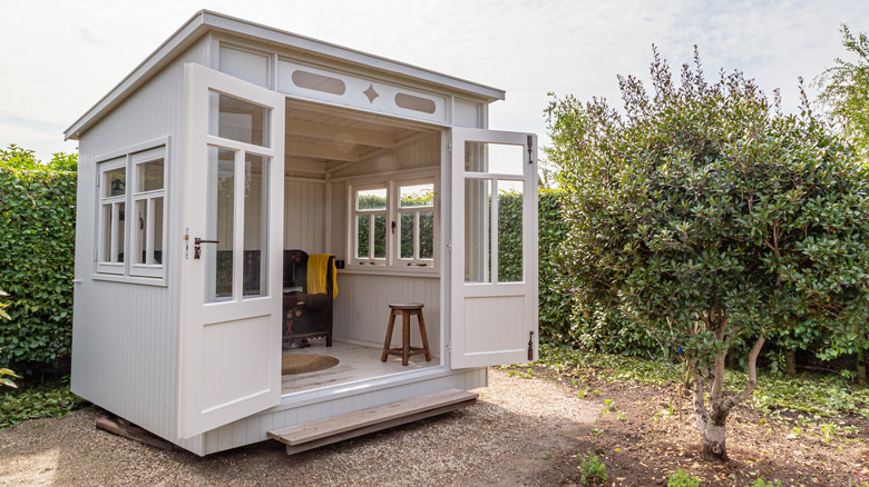 square white backyard office