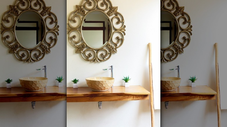 Decorative mirror bathroom vanity