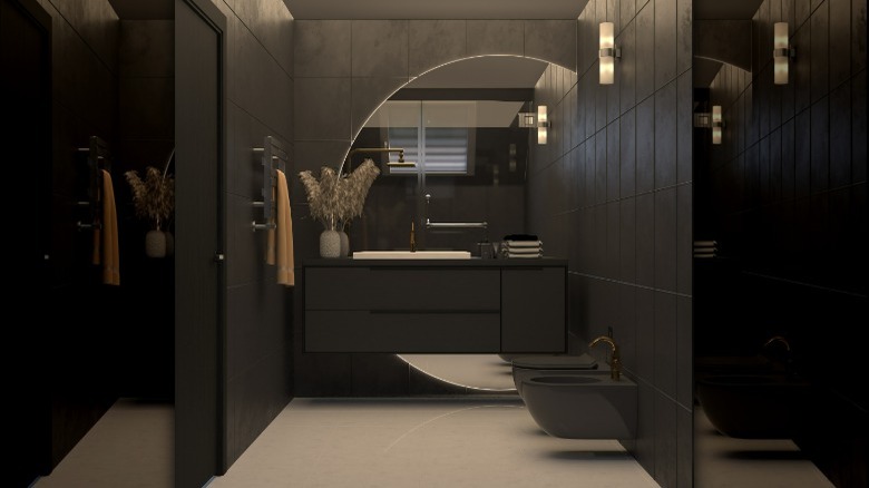 Modern bathroom vanity black