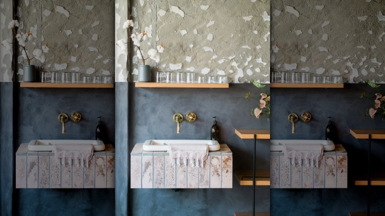 Natural stone bathroom vanity 