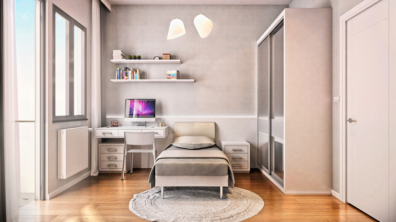 study desk in bedroom