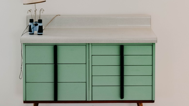 mint green cabinet
