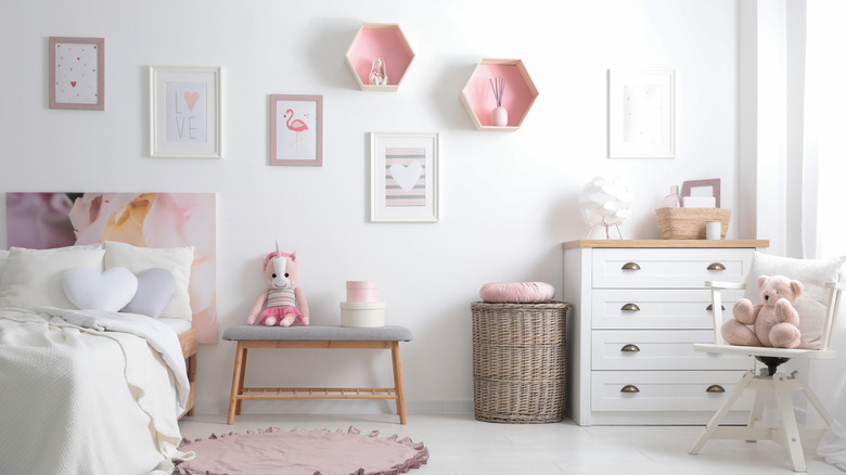 pink shades in bedroom