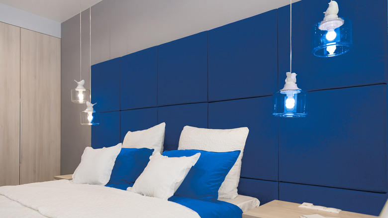 classic blue accent wall 