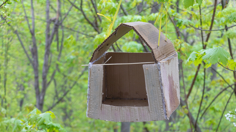 a birdhouse made of cardboard