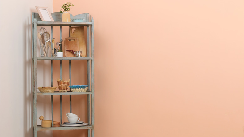 peach walls in kitchen 