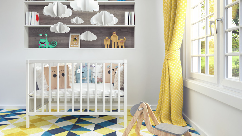 Blue and yellow nursery 