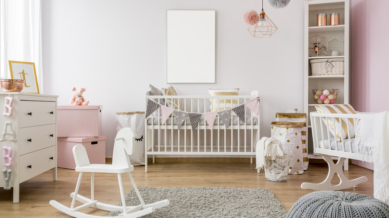 Pink and gold nursery