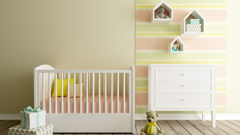 Yellow, pink, and green nursery