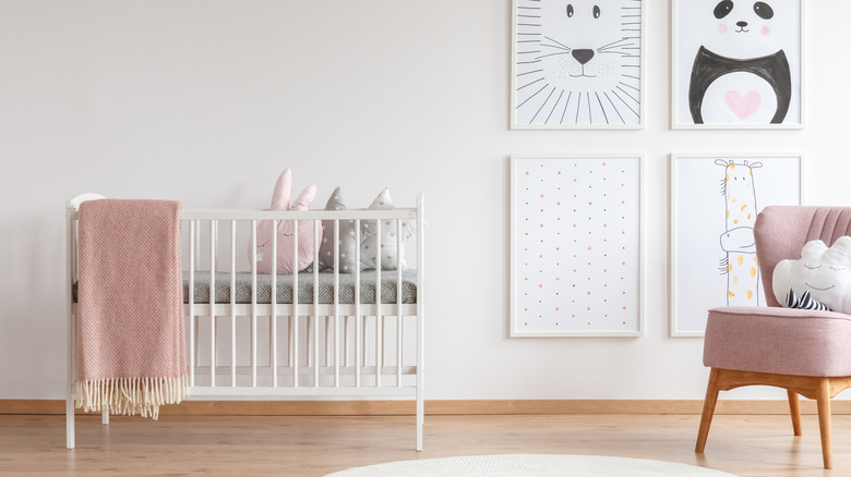 Pink and white nursery