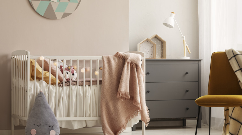 Soft pink and yellow nursery