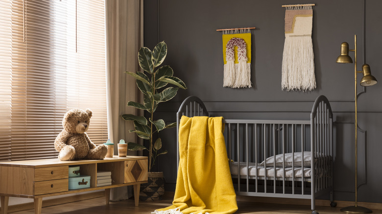 Dark gray and yellow nursery