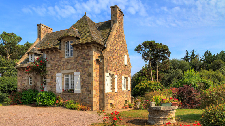 french country style home in village