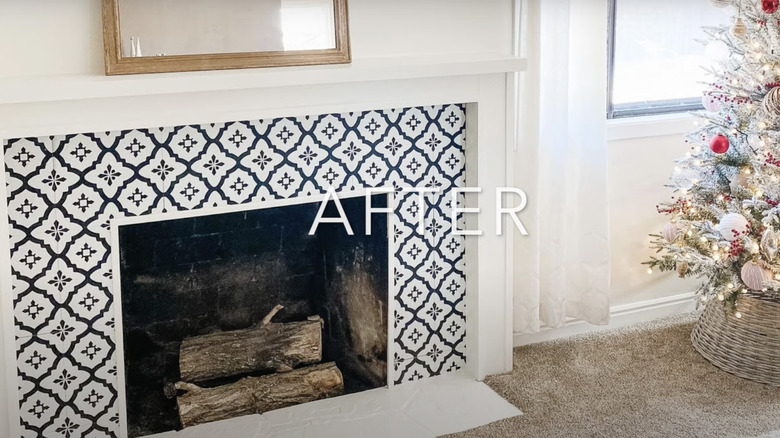 comet pattern fireplace