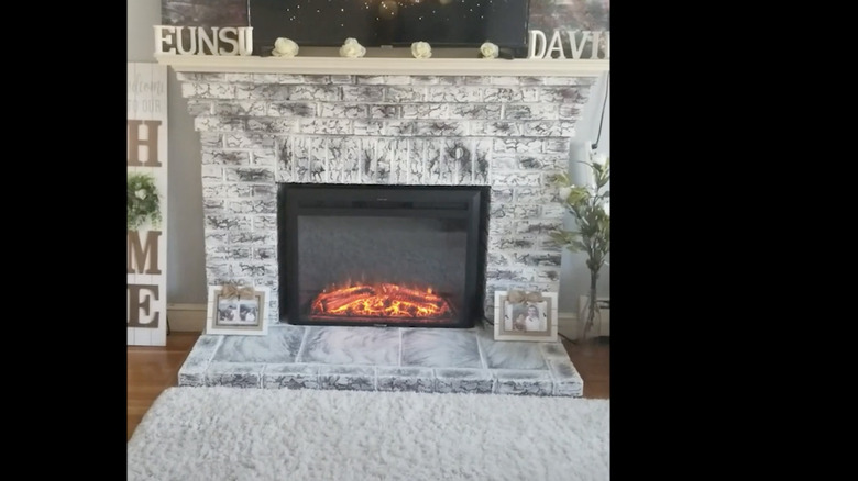 repainted fireplace