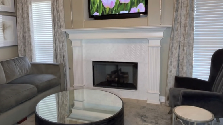 white fireplace