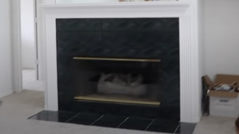 black fireplace