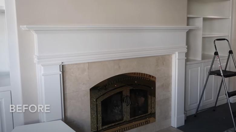 stone fireplace