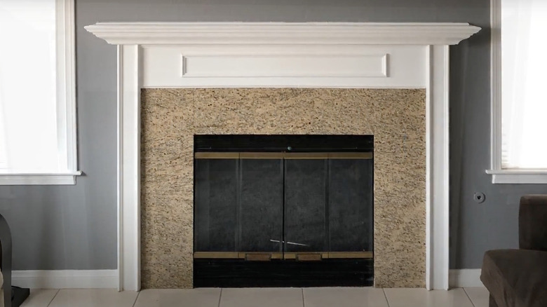 granite fireplace