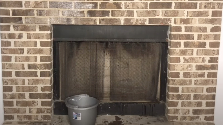 rundown fireplace