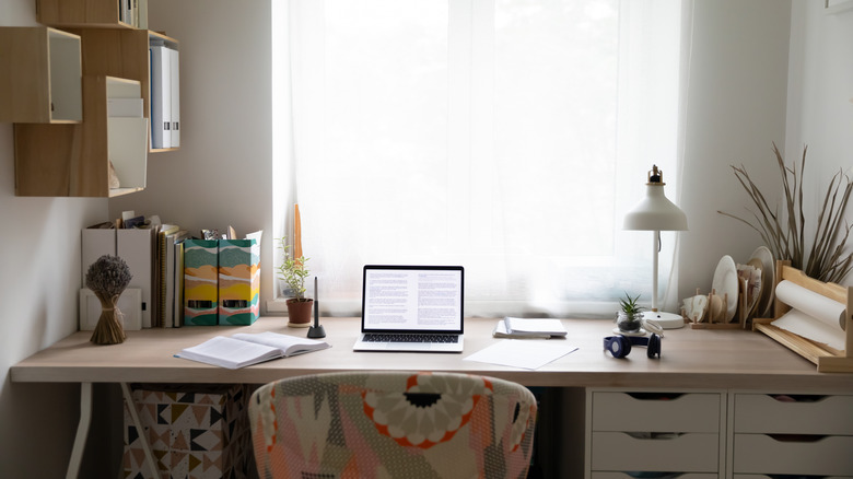 a light-filled home office 