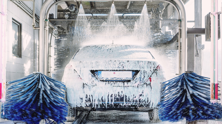View of car in car wash