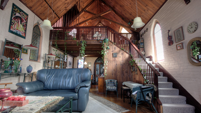 church conversion living room 