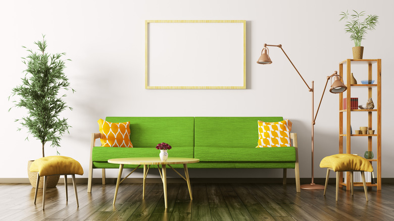 Lime green couch