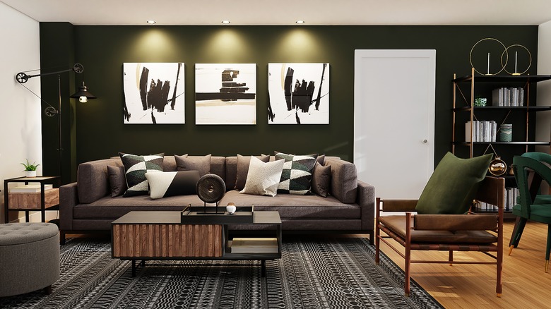 Modern grey and green room