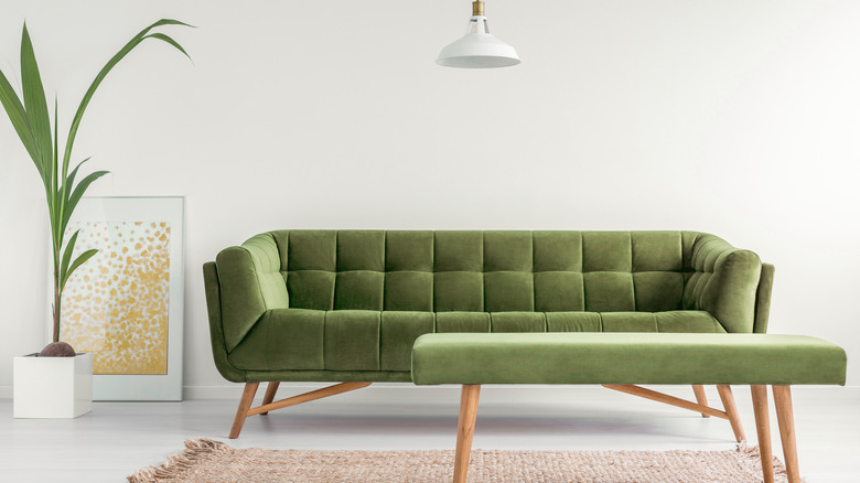 Olive green couch