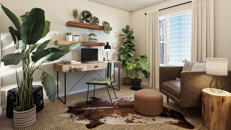 Rustic brown and green room
