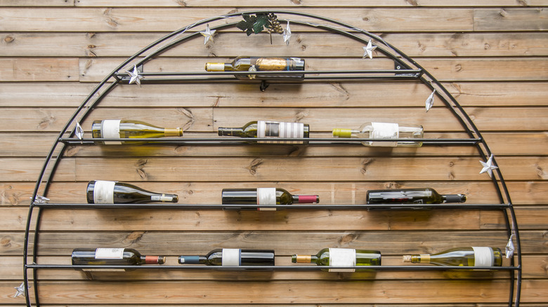 Full rack of bottled wine 