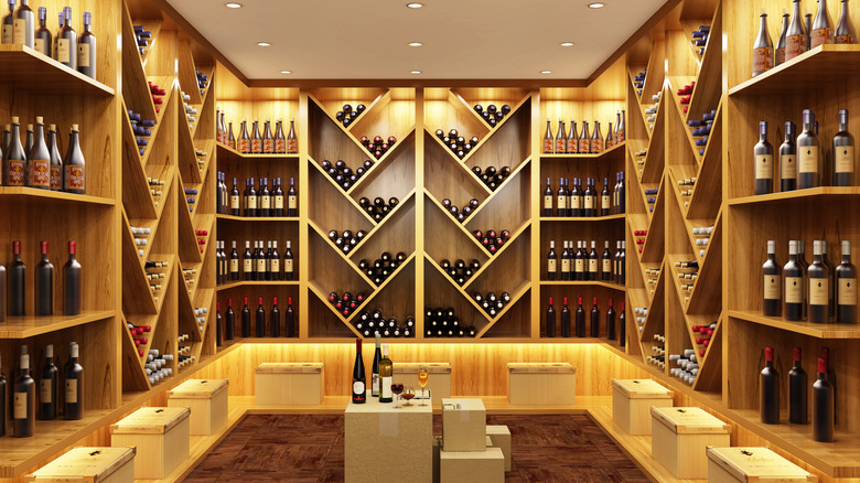 Shelves of wine 