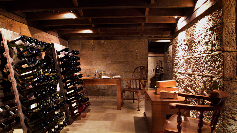 Wine cellar in basement 