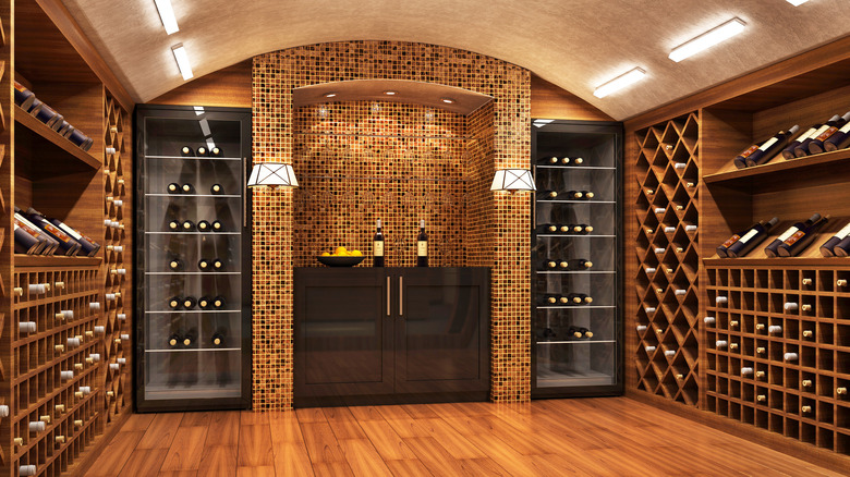 Modern wine cellar with bar 