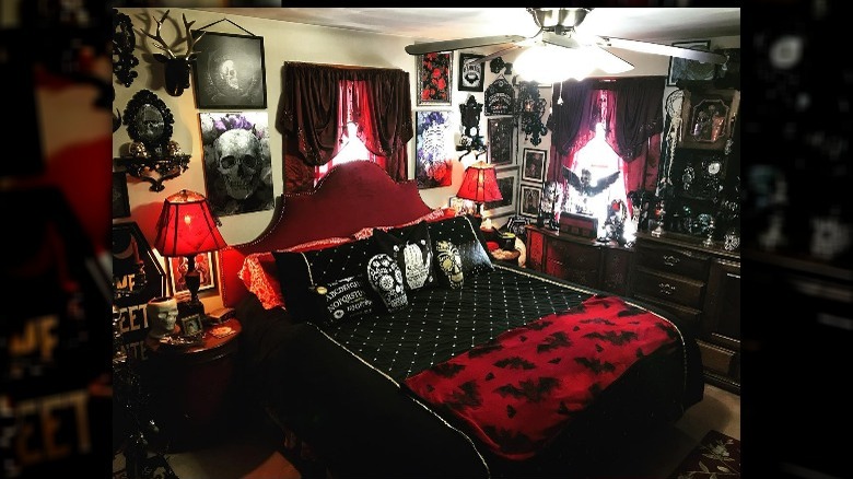 Eclectic goth bedroom