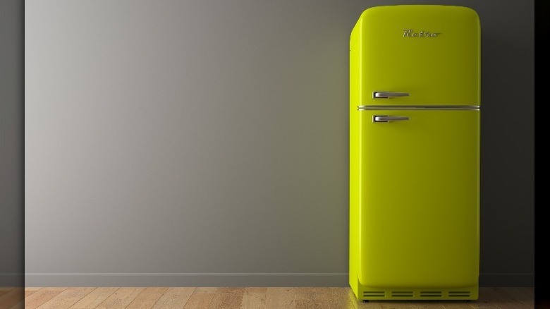 yellow green refrigerator