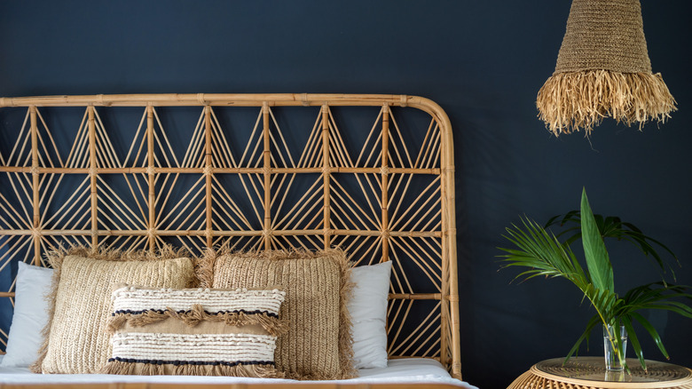 bedroom decorated with bamboo