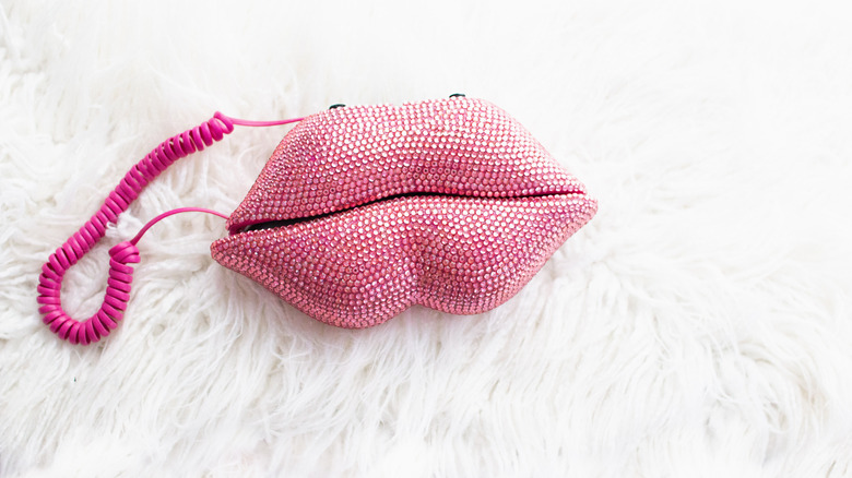 pink lip-shaped phone