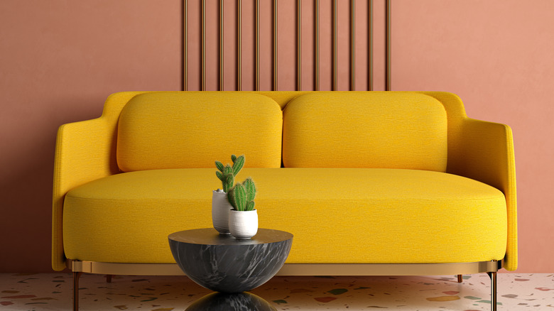 bright yellow couch