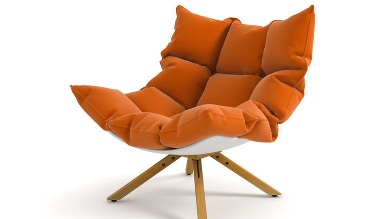 orange square chair