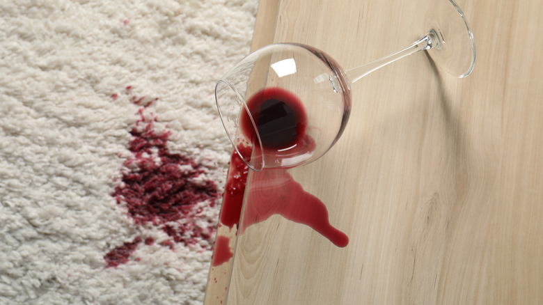 wine spill on carpet