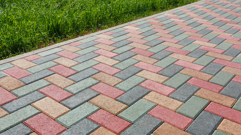 brightly colored pavement