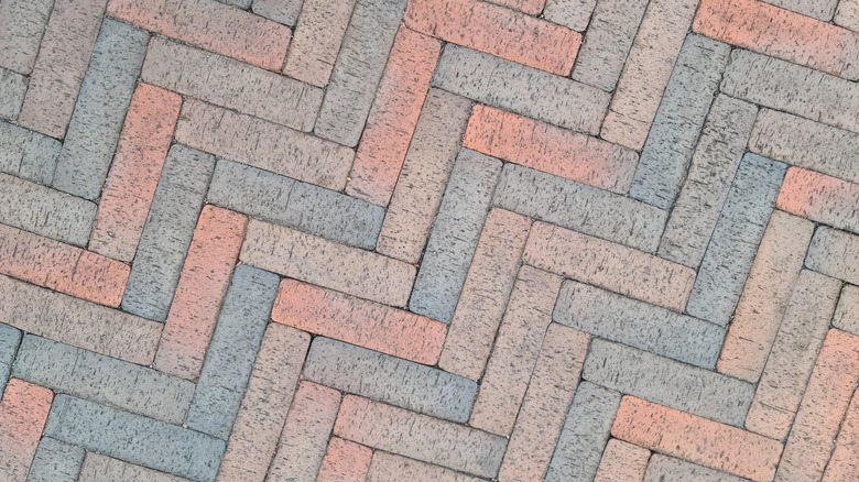 Herringbone pattern on pavement