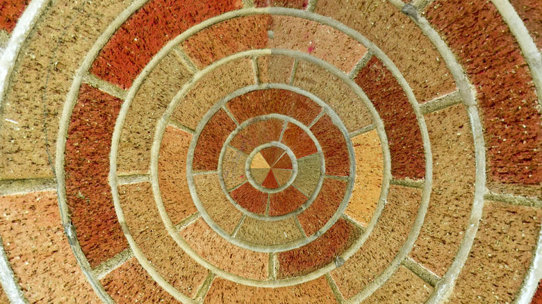 paver mosaic in warm colors