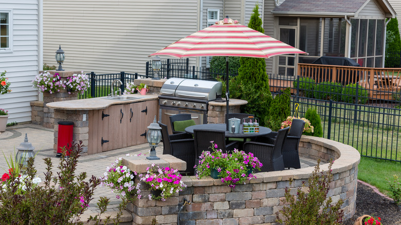 a beautiful backyard patio 