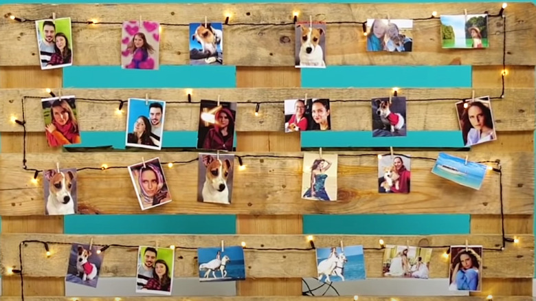 Wood pallet photo display