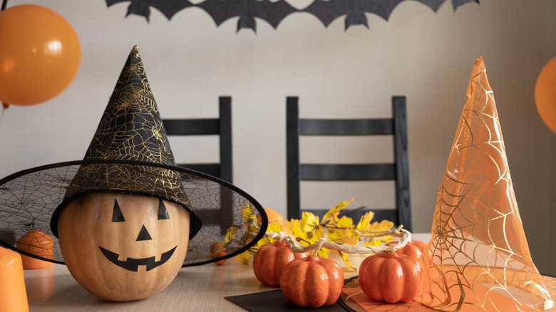 Witch hats on a table