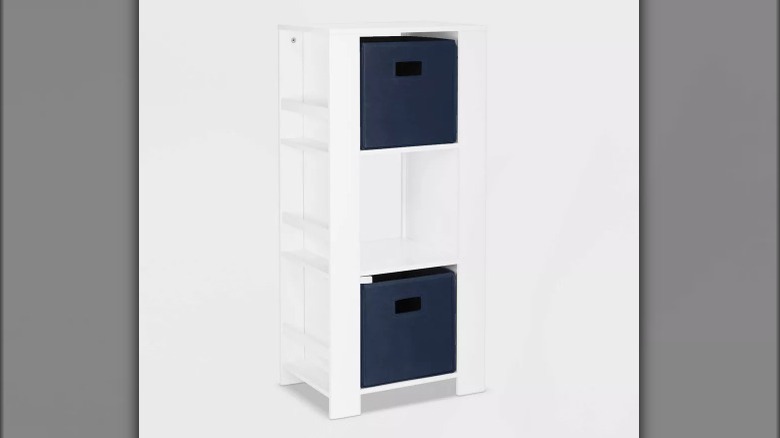 Blue and white storage